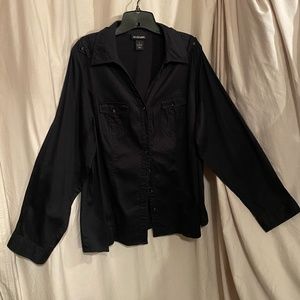 Lane Bryant, 18, Long-Sleeved Black Military style button-up